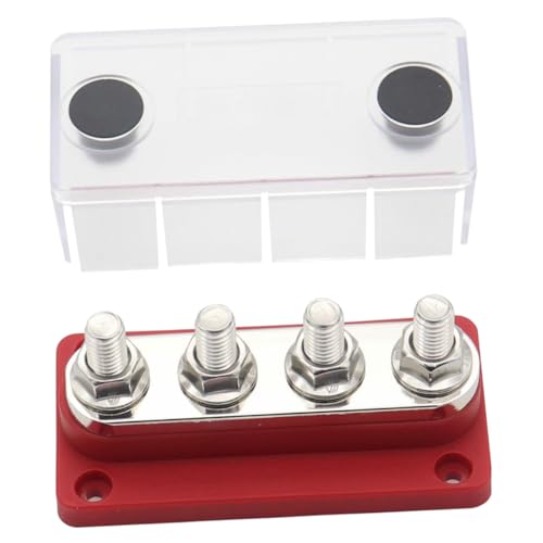 Amosfun Hochstrom Klemmenblock Elektrische Sammelschiene Auto Klemmenblock Für Anhänger Streifenklemmenbolzen Verteilerklemme Sammelschiene Batterie Sammelschiene Und Abdeckung Material von Amosfun