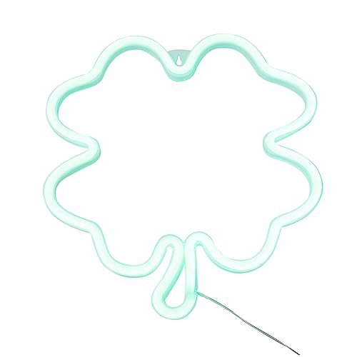 Amosfun LED Neon Lampe Vierblättriges USB Betriebene Neonleuchte Für Schlafzimmer Wohnzimmer Büro Und Partys Kreative Raumdekoration von Amosfun