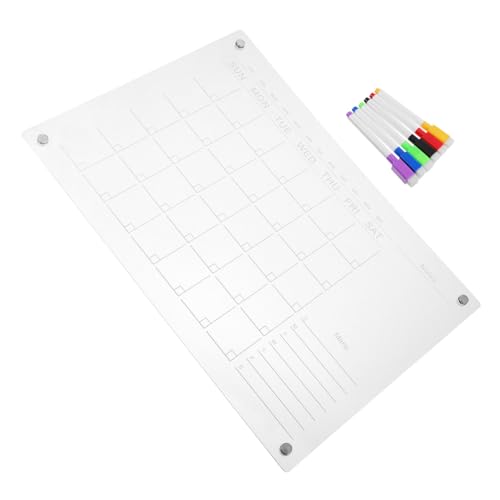 Amosfun Magnetische Notiztafel Magnetisches Whiteboard Transparenter Kalender Für Den Kühlschrank Trocken Abwischbare Tafel Für Den Kühlschrank Magnetischer Notizblock Magnetischer von Amosfun