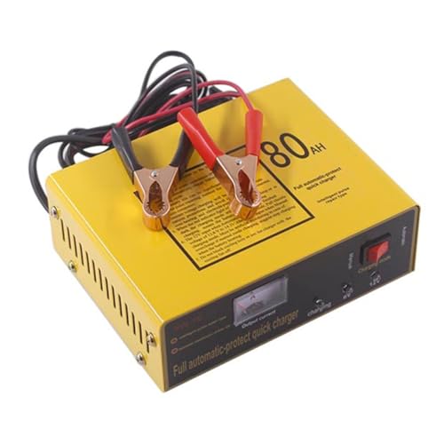 Amosfun Vollautomatisches Akkuladegerät Mit Schnellladefunktion Für Autos Und Motorräder Intelligentes Ladegerät Mit Eu Stecker Rundstecker von Amosfun