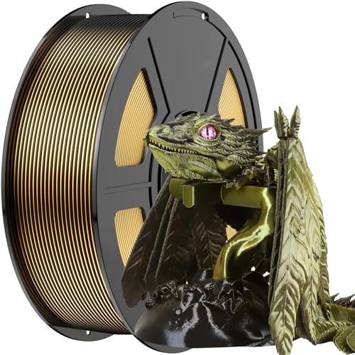 Amoybaby Silk PLA 3D Drucker Filament, 1,75 mm Durchmesser, Dual-Color Goldschwarz, 1 kg Spule Amoybaby Silk PLA 3D Drucker Filament, 1,75 mm Durchmesser, Dual-Color Goldschwarz, 1 kg Spule von Amoybaby