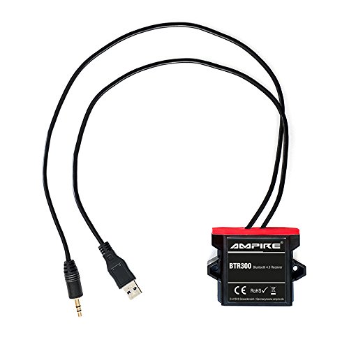 AMPIRE BTR300 universal Bluetooth-Adapter zum Musikstreaming mit Auto-Remote (wasserdicht, 3,5mm Klinke + USB) perfekt für Kfz/Auto/Home Hi-Fi/Boot/Marine von Ampire