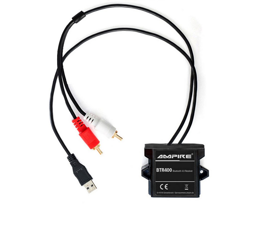 Ampire BTR400 Bluetooth Receiver, Cinch (RCA), Strom über USB-A Bluetooth-Adapter von Ampire