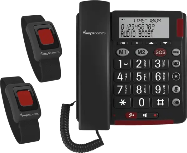 AMPLICOMMS Telefon schnurgebunden BIGTEL 50 Alarm Plus Duo von Amplicomms