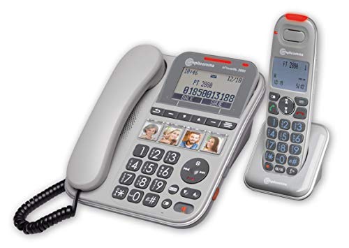 Amplicomms PowerTel 2880 Großtasten-Telefon für ältere Menschen, lautes Telefon für Schwerhörige, hörgerätekompatibles Telefon, Telefon mit großen Nummern von Amplicomms