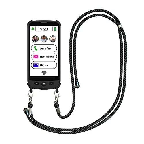 amplicomms M510-M 4G-Smartphone für Senioren mit magnetischem Ladekabel und Schultergurt-Schutzhülle - Einfach zu bedienendes Großtasten-Handy. Version DE - IT - CH von Amplicomms