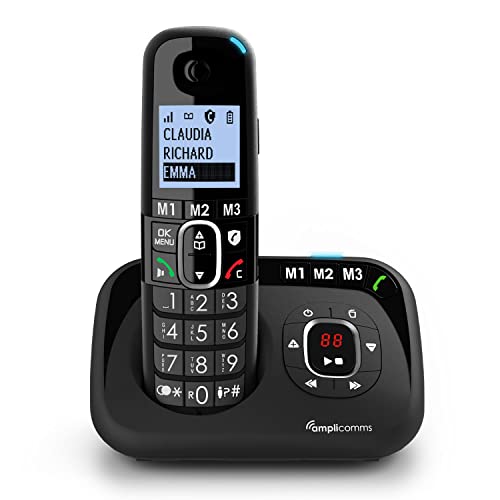 Amplicomms BigTel 1580 schnurloses DECT Großtasten Telefon, Anrufbeantworter, Audio-Boost, extra Laute Klingeltöne, Hörgerätekompatibel, Anrufschutz Amplicomms BigTel 1580 schnurloses DECT Großtasten Telefon, Anrufbeantworter, Audio-Boost, extra Laute Klingeltöne, Hörgerätekompatibel, Anrufschutz von Amplicomms