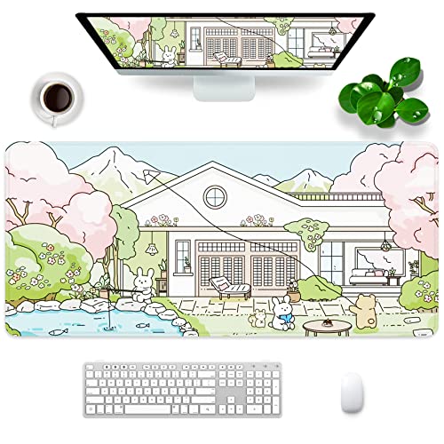 Kawaii Großes Mauspad, Schreibtischunterlage, 80 x 30 x 0,3 cm, niedliches Gaming-Mauspad, Schreibtischunterlage (Kawaii -2) von Amrgik