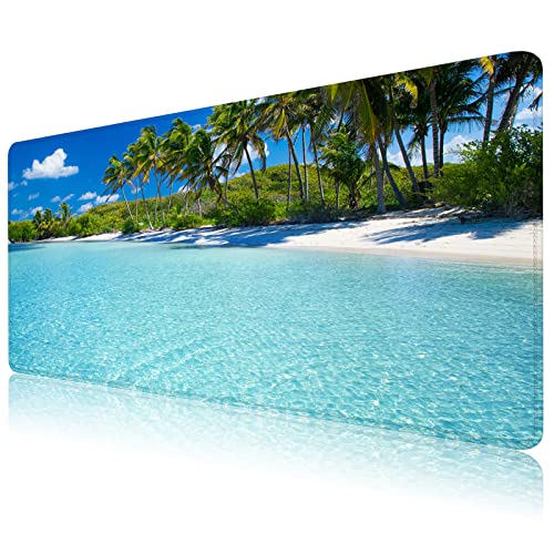 Strand-Mauspad, Ozean-Thema, großes Gaming-Mauspad, XXL, 88,9 x 39,9 x 0,3 cm, großes Mauspad für Schreibtisch mit personalisiertem Design für Laptop, Computer-PC (Strand -3) von Amrgik