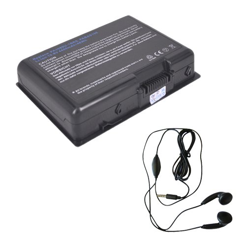 amsahr 3589-03 Ersatz Batterie für Toshiba 3589, Qosmio F45/F40, PA3589U-1BAS - Umfassen Stereo Ohrhörer schwarz von Amsahr