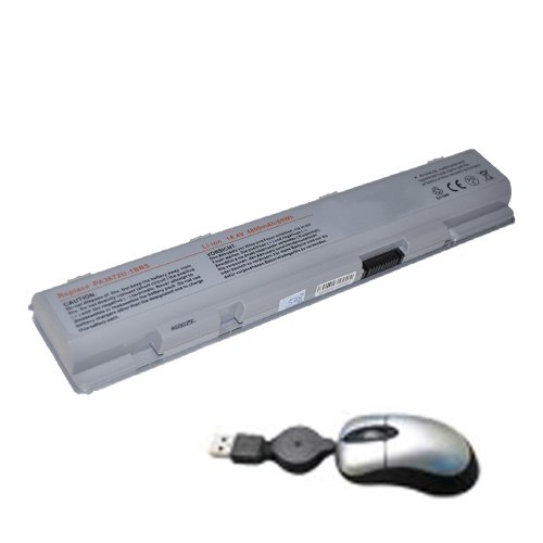 amsahr 3672-05 Ersatz Batterie für Toshiba 3672, E100, E105, E105-S1402, E105-S1602 - Umfassen Mini Optische Maus schwarz von Amsahr