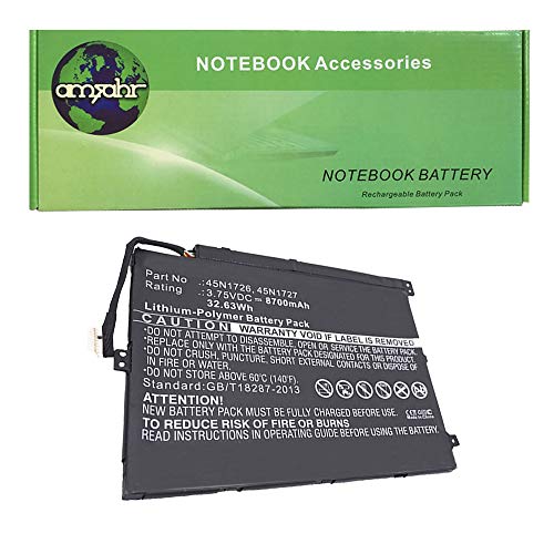 amsahr 45N1729-05 Ersatzakku Lenovo 45N1729, LEN45N1729, ThinkPad Tablet 10 (3.75V, 32.63Wh, 8700mAh) - Beinhaltet Mini Optical Mouse schwarz von Amsahr