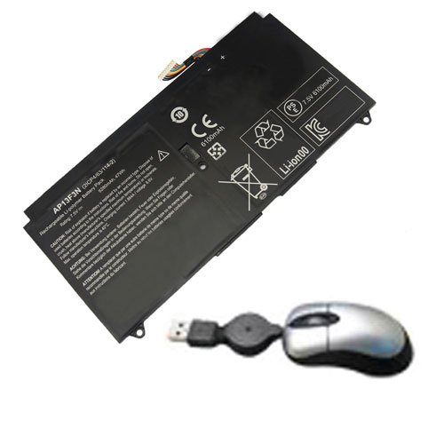 amsahr ACRAP13F3N-05 Ersatz Batterie für Acer AP13F3N, Aspire S7-391-6822, S7-392, S7-392-54208G12TWS - Umfassen Mini Optische Maus schwarz von Amsahr