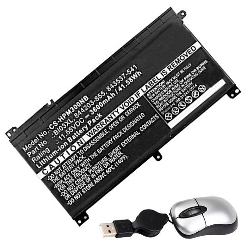 amsahr BI03XL-05 Ersatz Batterie für HP X360 13-U141TU, X360 13-U140TU (11.55V 41.7Wh) schwarz von Amsahr