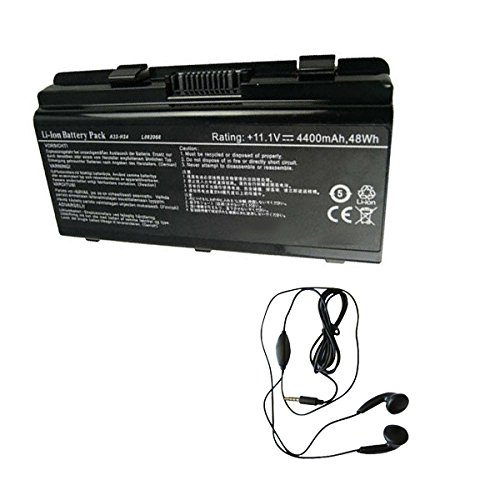 amsahr H24-03 Ersatz Batterie für Asus H24, Philco PHN14PH24, Megaware C2, NEO A3152, A3150, 2252 - Umfassen Stereo Ohrhörer schwarz von Amsahr