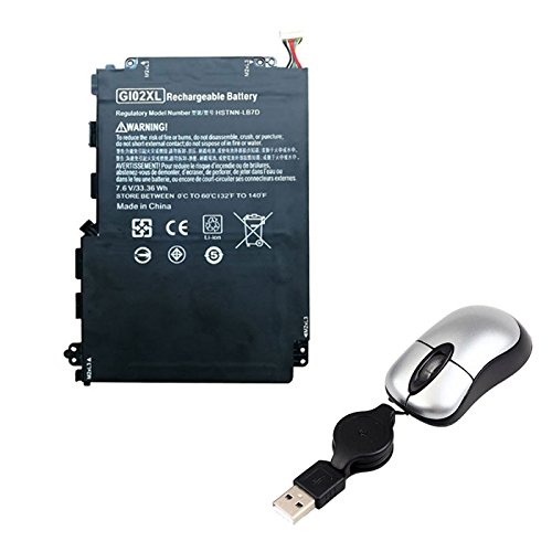 amsahr HPGI02XL-05 Ersatz Batterie für HP GI02XL, HP Pavillion X2 12-B020NR (7.6V, 4200mAh, 33.36Wh) Umfassen Mini Optische Maus schwarz von Amsahr