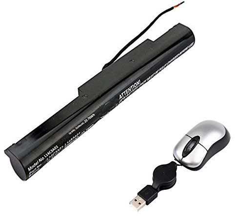 amsahr L14C3A01-05 Ersatzakku Lenovo L14C3A01, Ideapad 100-15,100-15IBY (10.80V, 23.76Wh, 2200mAh) - Beinhaltet Mini Optical Mouse schwarz von Amsahr