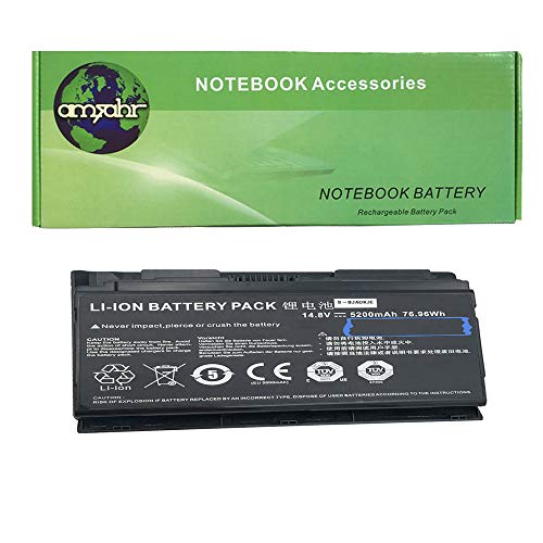 amsahr P150HMBAT-8-05 Ersatz Batterie für Clevo P170EM (14.8V, 5200MAH, 76.96WH) schwarz von Amsahr