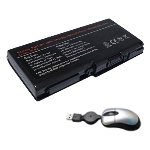 amsahr PA3729(H)-05 Ersatz Batterie für Toshiba 3729H, X500-10T, X500-10X, X505-Q830, X505-Q832 - Umfassen Mini Optische Maus schwarz von Amsahr