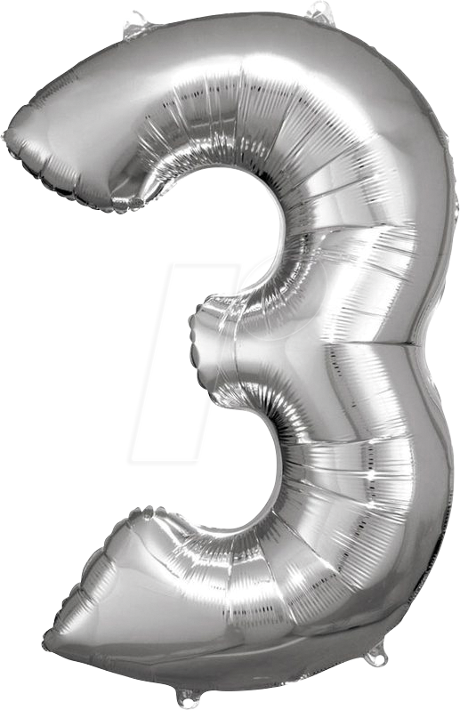 AMSC BALLON 3 SI - AMSCAN Folienballon Zahl 3 silber AMSC BALLON 3 SI - AMSCAN Folienballon Zahl 3 silber von Amscan
