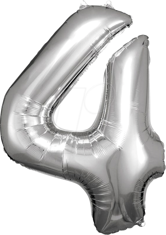 AMSC BALLON 4 SI - AMSCAN Folienballon Zahl 4 silber AMSC BALLON 4 SI - AMSCAN Folienballon Zahl 4 silber von Amscan
