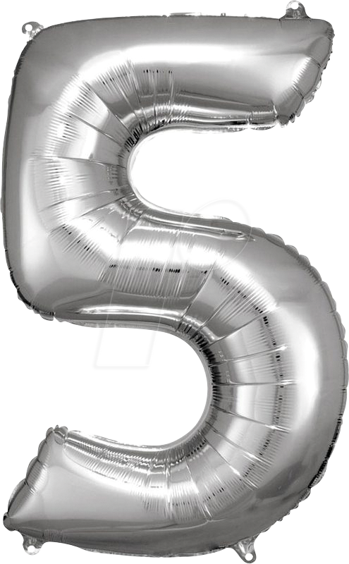 AMSC BALLON 5 SI - AMSCAN Folienballon Zahl 5 silber AMSC BALLON 5 SI - AMSCAN Folienballon Zahl 5 silber von Amscan