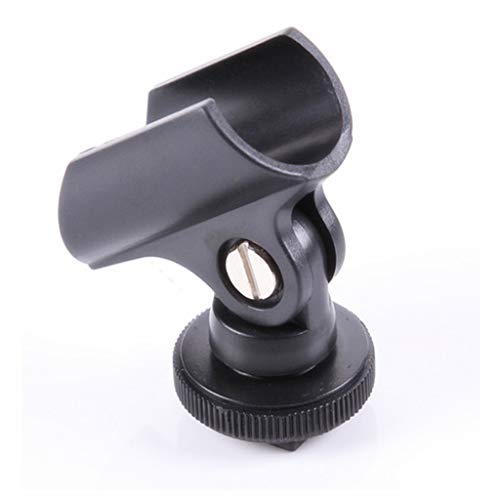 1 x Mikrofon-Clip-Ständer, 19 mm, Kunststoff, Mikrofon-Halter, Clip mit Blitzschuh für DSLR-Kamera, Mikrofon-Clip von Amsixo