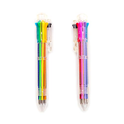 Amsixo Kreativer mehrfarbiger Kugelschreiber, schöne Schreibwarenpresse, 8 Farben, Ölstift für Kugelschreiber, feine Spitze von Amsixo