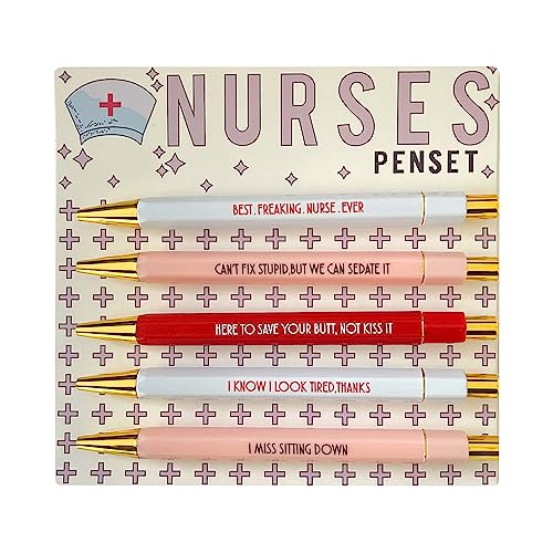Amsixo Nurses Pen Set 5Pcs Funny Nurses Pens Set Fun Nurse Pens Kugelschreiber Lehrer Kugelschreiber für Krankenschwestern Wertschätzung Lustige Krankenschwestern Stifte von Amsixo