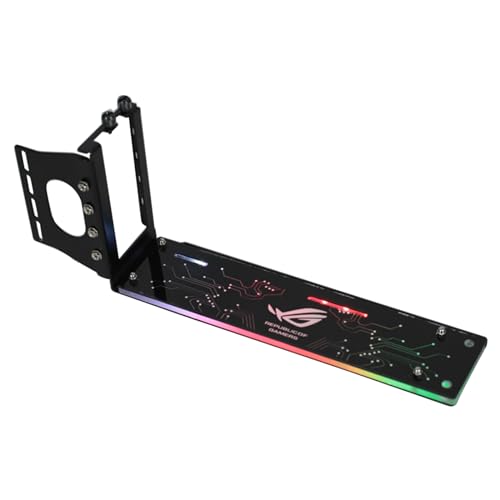 Amsixo PCI-E PC-Grafikkarten, vertikaler Standfuß, vertikale GPU-Halterung mit LED, 5 V, 3-polig, für Halterung mit 5 V LED von Amsixo
