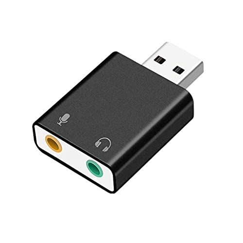 Externer USB-2.0-Soundkarten-7.1-Kanal-Adapter für PC, analoge und digitale Geräte, kostenloses Laufwerk, USB-Adapter mit Mikrofon von Amsixo