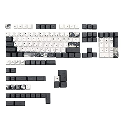 Stilvolle Tastenkappe OEM Höhe 140 Tasten Tastenkappen für MX-Schalter GK61 RK61 68 980 108 für Key Dye Subb Japanische mechanische Tastatur-Tastenkappen Chinesische Kunst von Amsixo