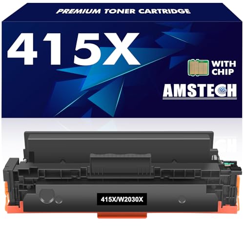 1er-Pack Mit Chip Kompatibel für HP 415X 415A Tonerkartusche als Ersatz für MFP M479fdw Toner Color Laserjet Pro M479dw M479 M479fnw M479fdn M454dw M454dn M454 W2030X W2030A - Schwarz von Amstech