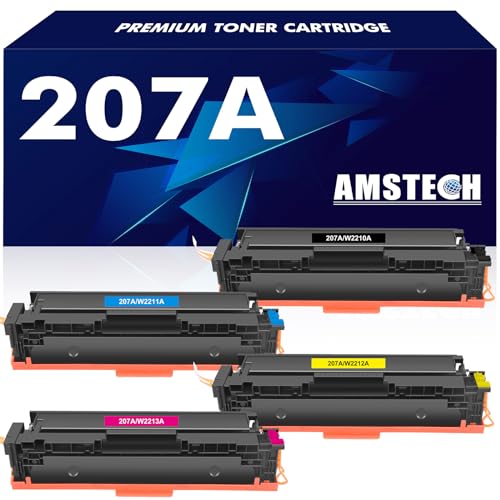 207A 207X M283fdw Kompatibel Toner für HP Color Laserjet Pro MFP M283fdw M282nw M283fdn M283cdw Color Laserjet Pro M255dw M255nw W2210A W2211A W2212A W2213A Schwarz Cyan Gelb Magenta 4 Pack von Amstech