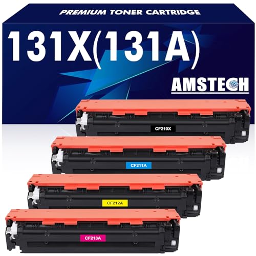 4-Pack Kompatibel Toner für HP 131A 131X CF210X CF210A Laserjet Pro 200 Color MFP M276nw M276n CP1515n CM1415fn CM1415fnw M251nw M251n CF211A CF212A CF213A 125A 128A CE320A Schwarz Cyan Gelb Magenta von Amstech