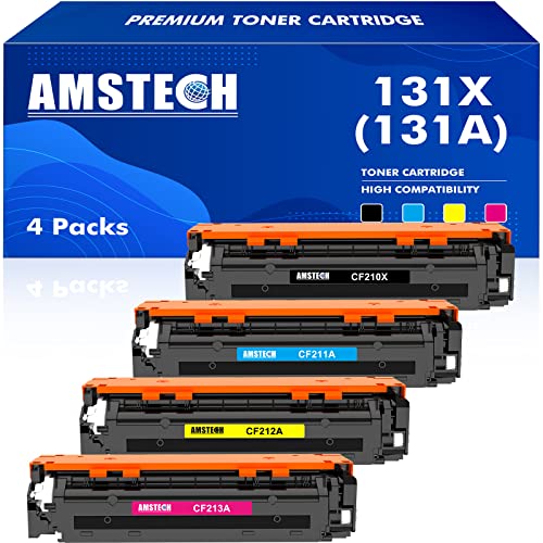 4-Pack 131X 131A Kompatibel Toner für HP 131A 131X CF210X CF210A Laserjet Pro 200 Color MFP M276nw M276n CP1515n CM1415fn CM1415fnw M251nw M251n CF211A CF212A CF213A Schwarz Cyan Gelb Magenta von Amstech