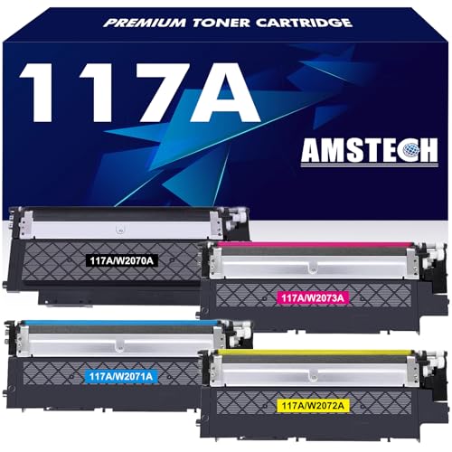 4er-Pack 117A Kompatibel für HP 117A Toner Set für Color Laser MFP 179fwg 178nwg 150nw 179fnw 178nw 150a 179 178 150 W2070A W2071A W2072A W2073A Toner Drucker - Schwarz Cyan Gelb Magenta von Amstech