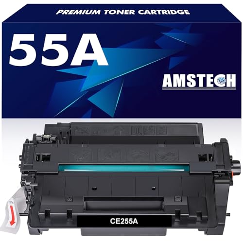 55A CE225A Schwarz Toner Kompatibel als Ersatz für HP 55X CE255AD CE255X Laserjet Enterprise P3015DN P3015D Pro 500 MFP M521 M521DN M521DW M525 M525F M525DN M525C P3015X P3016 P3011 (1er-Pack) von Amstech