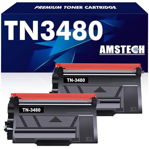 Amstech Kompatibel Toner als Ersatz für Brother TN-3480 TN3480 TN-3430 TN3430 TN 3480 3430 HL-L5100DN MFC-L5750DW MFC-L5700DN HL-L5200DW HL-L5100D HL-L6400DW HL-L5000DN DCP-L5500DN DCP-L5600DN Schwarz von Amstech