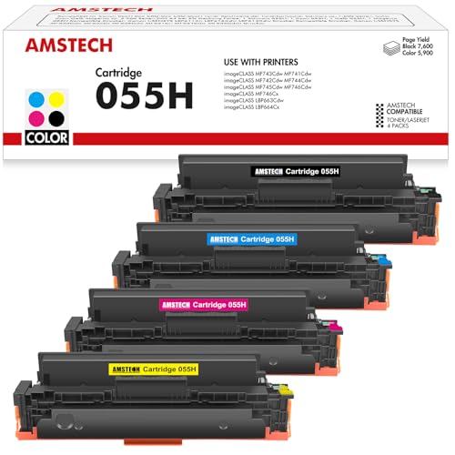 Amstech Kompatibel Toner als Ersatz für Canon 055H 055 i-SENSYS MF744Cdw MF741Cdw MF743Cdw MF745Cdw MF746Cx MF742Cdw LBP663Cdw LBP664Cx MF746Cdw MF740C LBP660C Schwarz Cyan Magenta Gelb Amstech Kompatibel Toner als Ersatz für Canon 055H 055 i-SENSYS MF744Cdw MF741Cdw MF743Cdw MF745Cdw MF746Cx MF742Cdw LBP663Cdw LBP664Cx MF746Cdw MF740C LBP660C Schwarz Cyan Magenta Gelb von Amstech