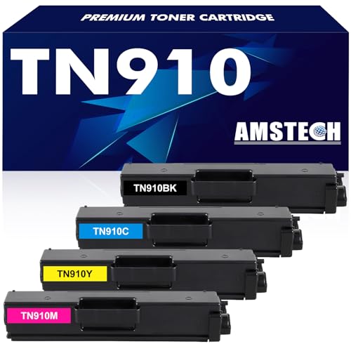 Amstech TN910 TN-910 Toner als Ersatz Kompatible für Brother TN910 TN-910 TN 910 HL L9310CDW L9310CDWT L9310CDWTT MFC L9570CDW L9570CDWT (Schwarz Cyan Gelb Magenta, 4er-Pack) von Amstech