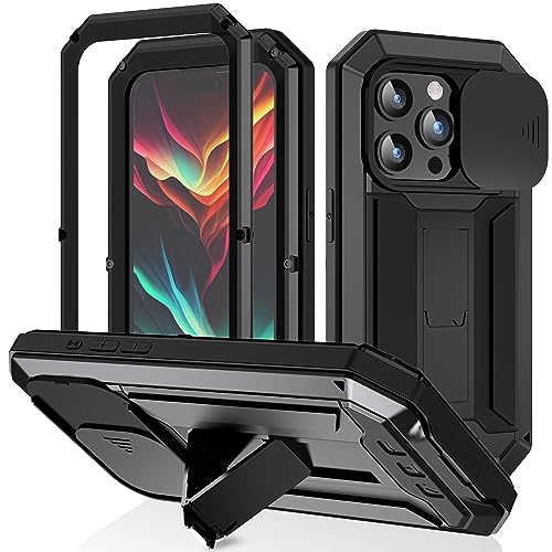 Amulent Schutzhülle für iPhone 15 Pro Max, Metallhülle, schwarz, Objektivschutz, Ständer, strapazierfähig, stoßfest, Gorilla-Schutzhülle, integrierter Displayschutz, Kameraschutz, Handyhülle für Amulent Schutzhülle für iPhone 15 Pro Max, Metallhülle, schwarz, Objektivschutz, Ständer, strapazierfähig, stoßfest, Gorilla-Schutzhülle, integrierter Displayschutz, Kameraschutz, Handyhülle für von Amulent