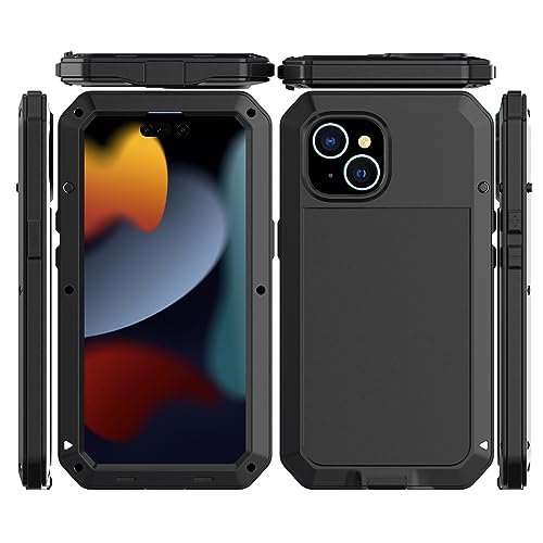 Amulent Schutzhülle für iPhone 15, Metall, schwarz, strapazierfähig, Gorilla-Hülle, stoßfest, robust, schützende Rüstung, bequem und langlebig, Handyhülle für iPhone 15 Amulent Schutzhülle für iPhone 15, Metall, schwarz, strapazierfähig, Gorilla-Hülle, stoßfest, robust, schützende Rüstung, bequem und langlebig, Handyhülle für iPhone 15 von Amulent