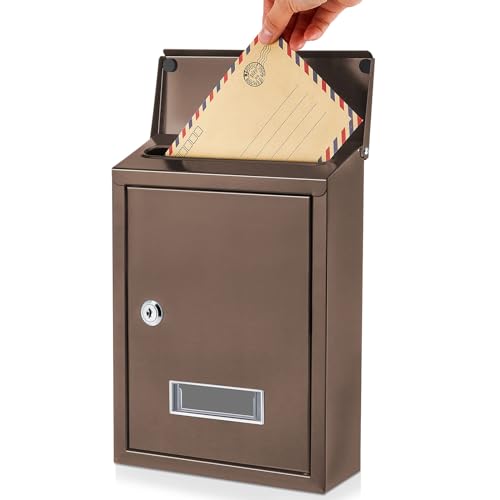 Amylove Metall-Spendenbox mit 2 Schlüsseln, abschließbar, Wandmontage, Vorschlagsbox, sichere Wahlurne mit Schlitz für Büro, Wohltätigkeitskarten, Geldabstimmung, Sammlung, 21,6 cm L x 30,8 cm H x 7,1 von Amylove