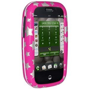 Amzer Hartschalengehäuse zum Aufstecken mit Gürtelclip für Palm Pre, rosa mit Sternenmuster von Amzer