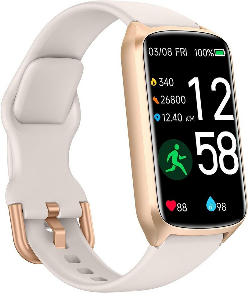 Amzhero Smartwatch (1,47 Zoll, Android iOS), 20+ Trainningsmodi SpO2 Tracking Schlafüberwachung Herzfrequenzmessung von Amzhero