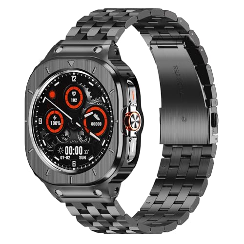 Kompatibel für Samsung Galaxy Watch Ultra Armband 47mm, Robustes Edelstahl Metal Gehäuse mit Armband für Galaxy Watch Ultra 47mm Männer, Graue Kompatibel für Samsung Galaxy Watch Ultra Armband 47mm, Robustes Edelstahl Metal Gehäuse mit Armband für Galaxy Watch Ultra 47mm Männer, Graue von Amznew
