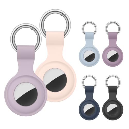 Amzpas 6 Stück Hülle für Airtag Anhänger, Airtags Schlüsselanhänger Silikon für Apple Airtags Schutzhülle, Tragbares Case Zubehör Schlüsselanhänger für Air Tag Tracker(6 Stück B) von Amzpas