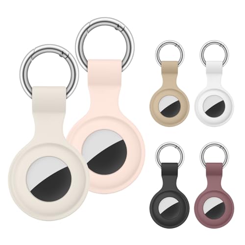 Amzpas 6 Stück Hülle für Airtag Anhänger, Airtags Schlüsselanhänger Silikon für Apple Airtags Schutzhülle, Tragbares Case Zubehör Schlüsselanhänger für Air Tag Tracker(6 Stück C) von Amzpas