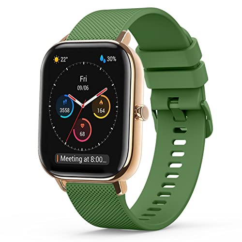 Amzpas Armband für Amazfit GTS 2 Mini/GTS 4 Mini/GTS 2 / GTS 3 / GTS 4, 20mm Strapazierfähiges Silikon Ersatzband Uhrenarmband für Amazfit Bip 3/Bip 3 Pro/Bip Lite/Bip U/Bip U Pro, Dunkelgrün Amzpas Armband für Amazfit GTS 2 Mini/GTS 4 Mini/GTS 2 / GTS 3 / GTS 4, 20mm Strapazierfähiges Silikon Ersatzband Uhrenarmband für Amazfit Bip 3/Bip 3 Pro/Bip Lite/Bip U/Bip U Pro, Dunkelgrün von Amzpas